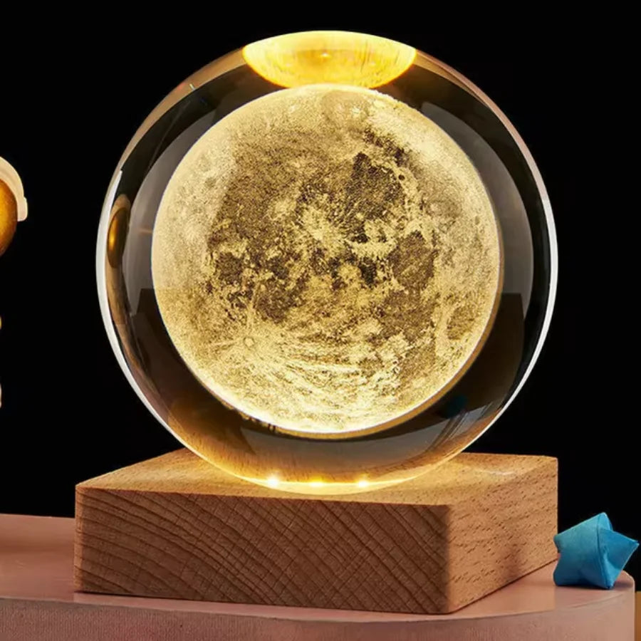 Luminária 3D Esfera de Cristal 🪐