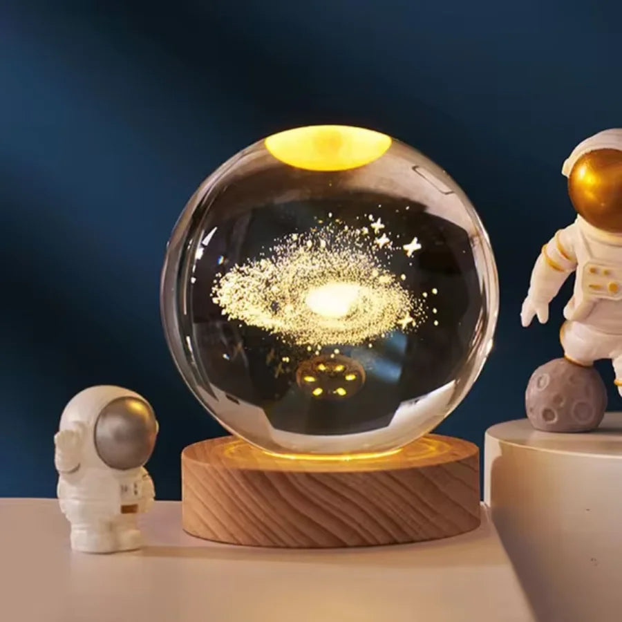 Luminária 3D Esfera de Cristal 🪐