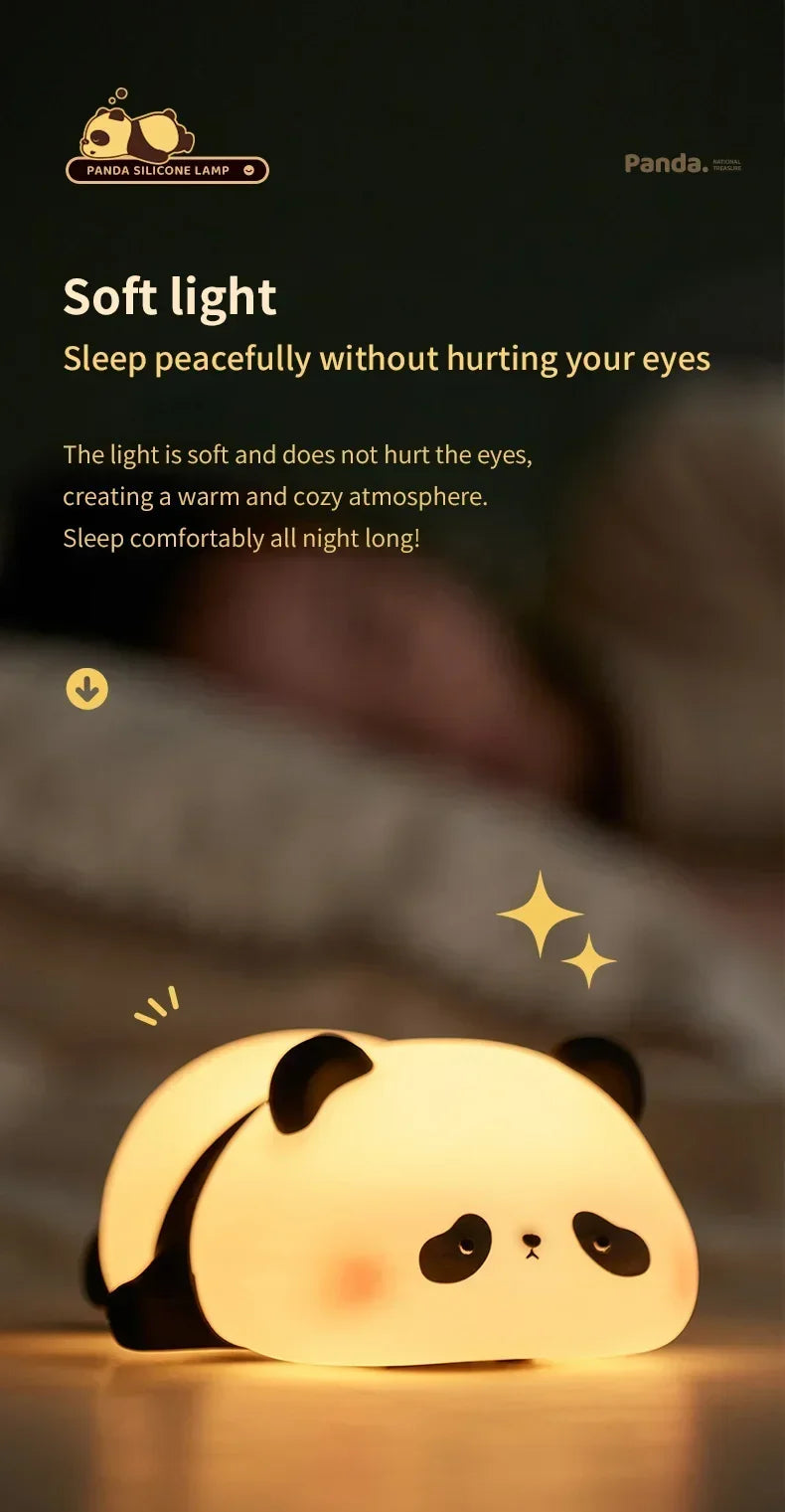 Luminária Panda Kawaii em Silicone 🐼