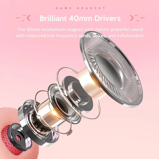 Headset Gamer Rosa 🎀