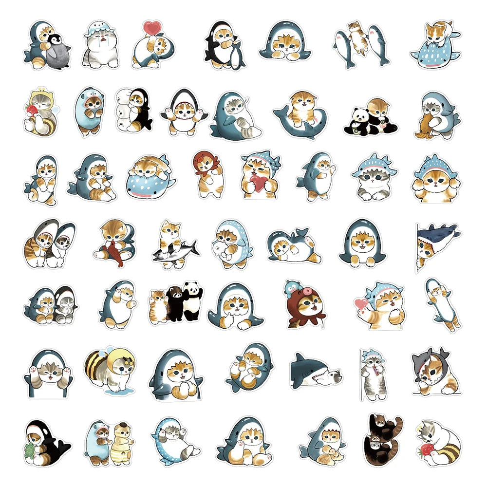 Adesivos Kawaii de Tubarão🦈✨
