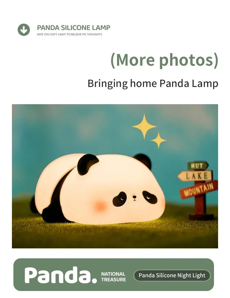 Luminária Panda Kawaii em Silicone 🐼