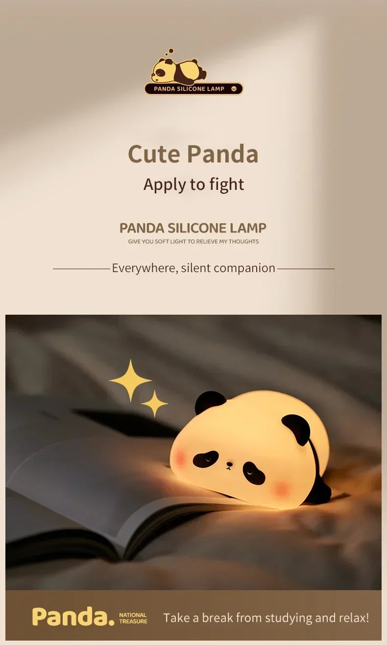 Luminária Panda Kawaii em Silicone 🐼