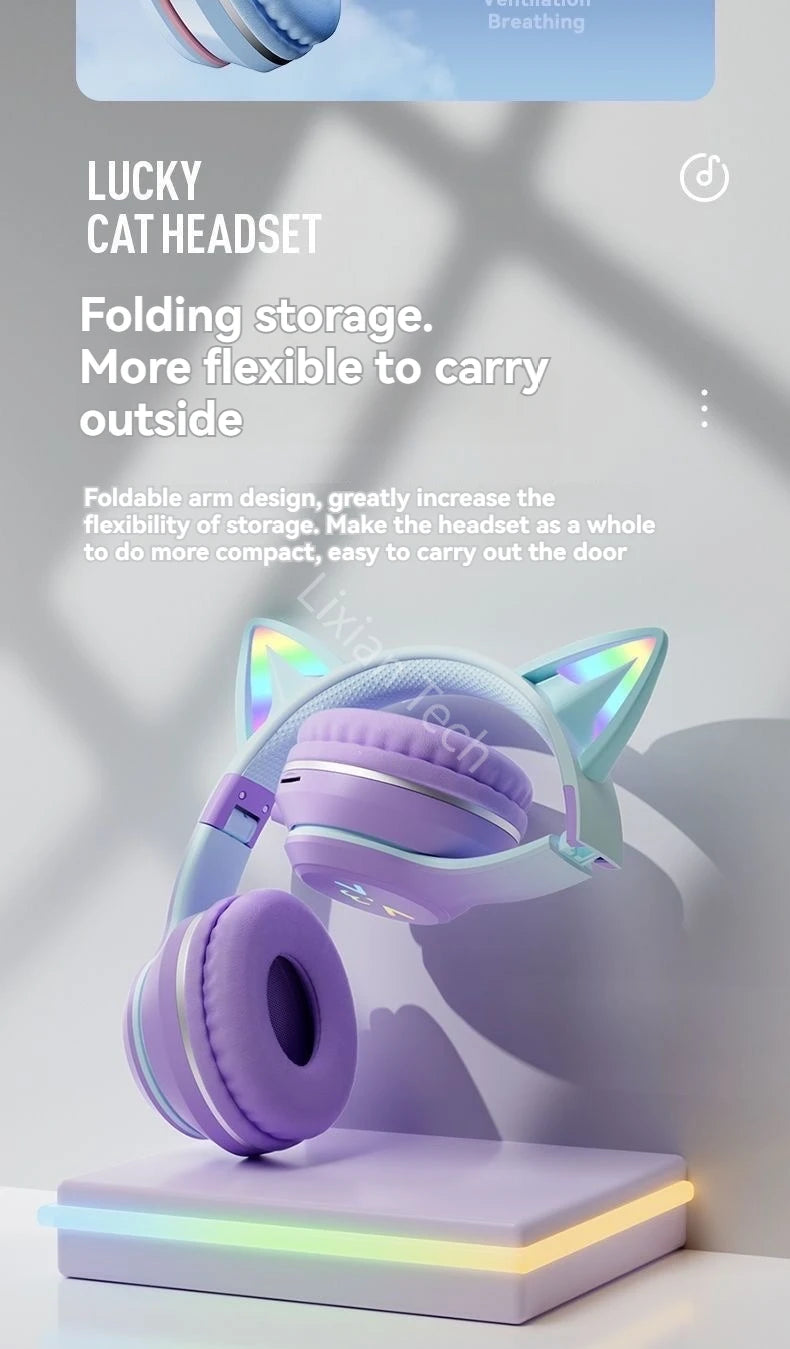 Fones Sem Fio Cat Ear RGB 🐱