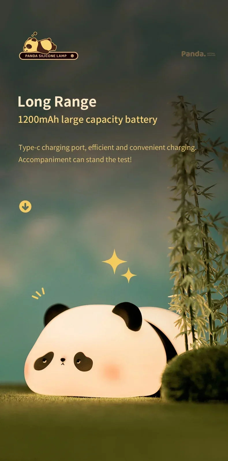 Luminária Panda Kawaii em Silicone 🐼