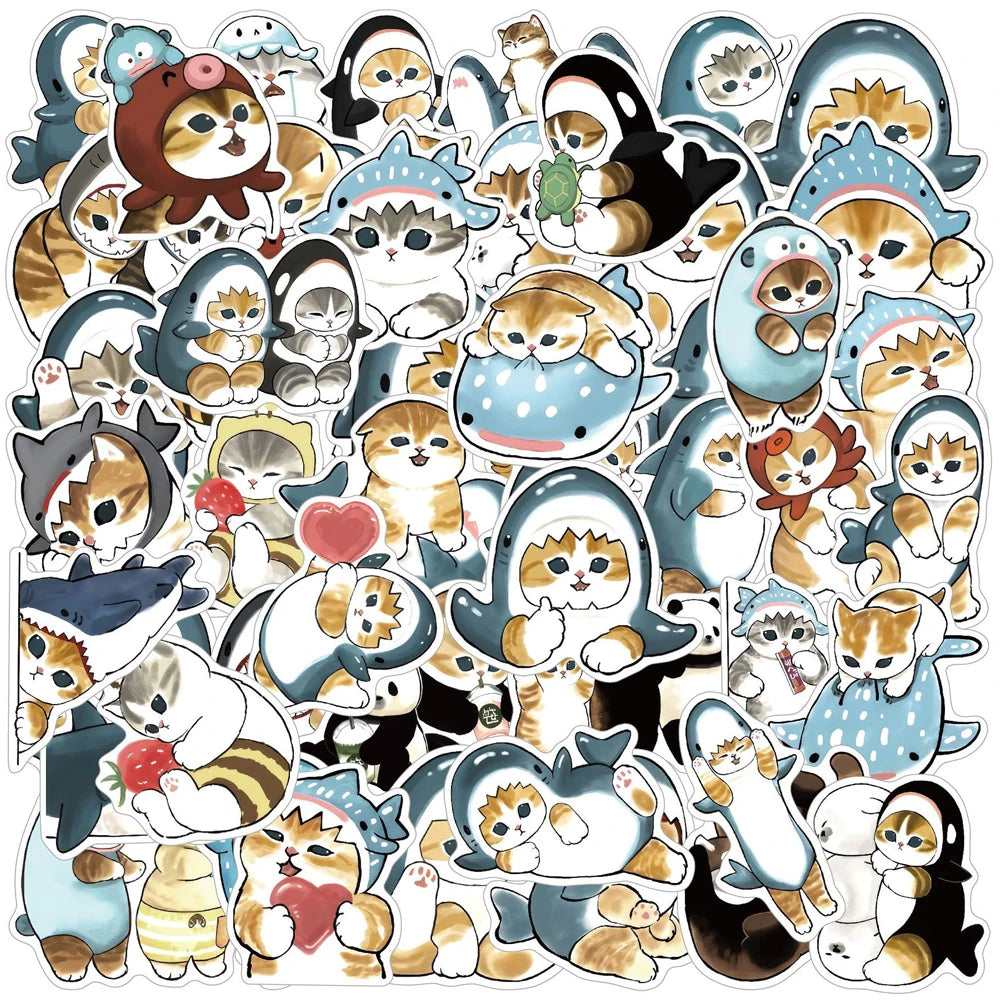 Adesivos Kawaii de Tubarão🦈✨