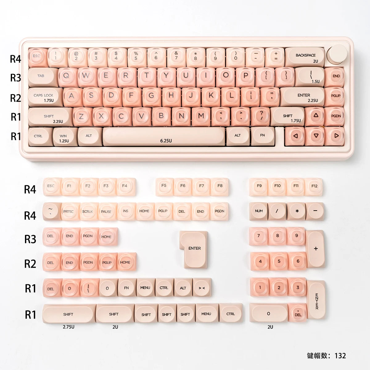 Teclado Rosa Liquid Foundation 132 Teclas 🎀