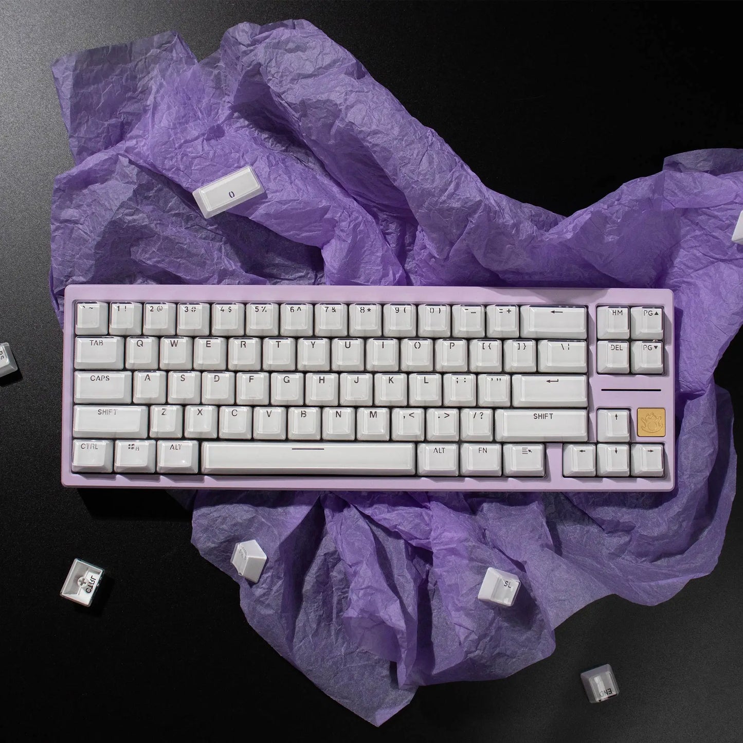Teclado Jelly Rosa & Branco 123 Teclas 🍓