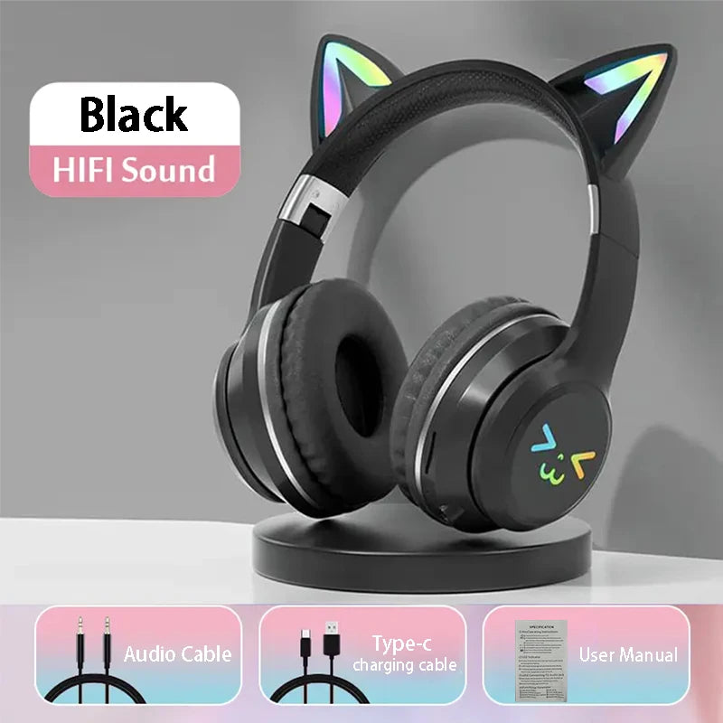 Fones Sem Fio Cat Ear RGB 🐱
