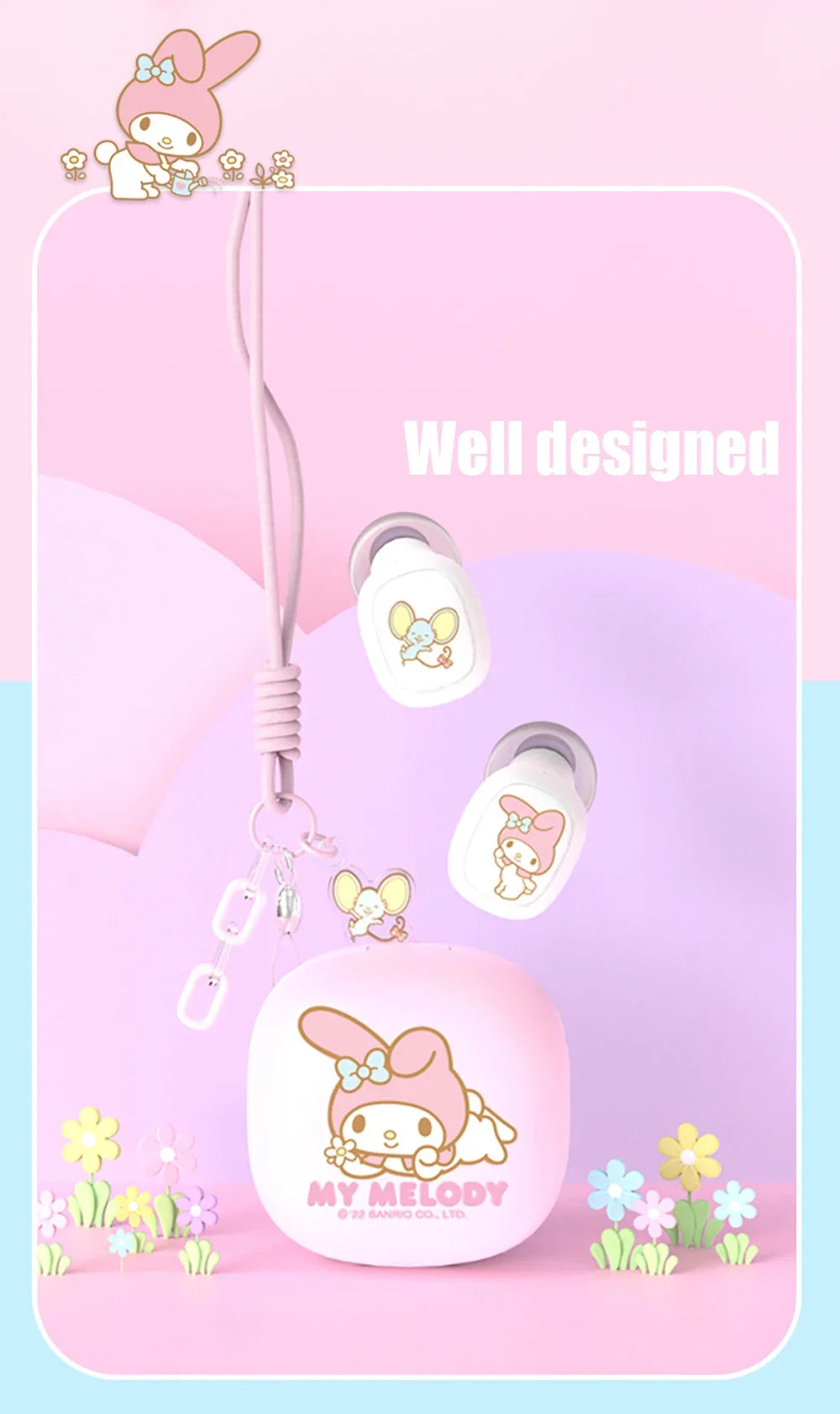 Fones Bluetooth Sanrio 🎀