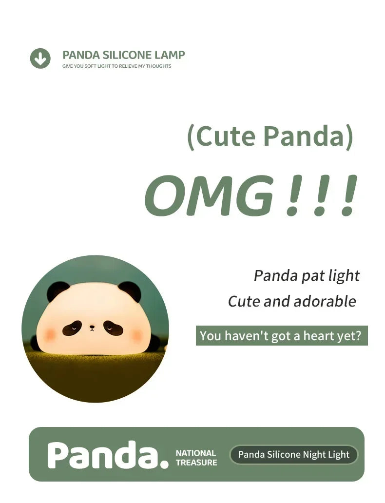 Luminária Panda Kawaii em Silicone 🐼