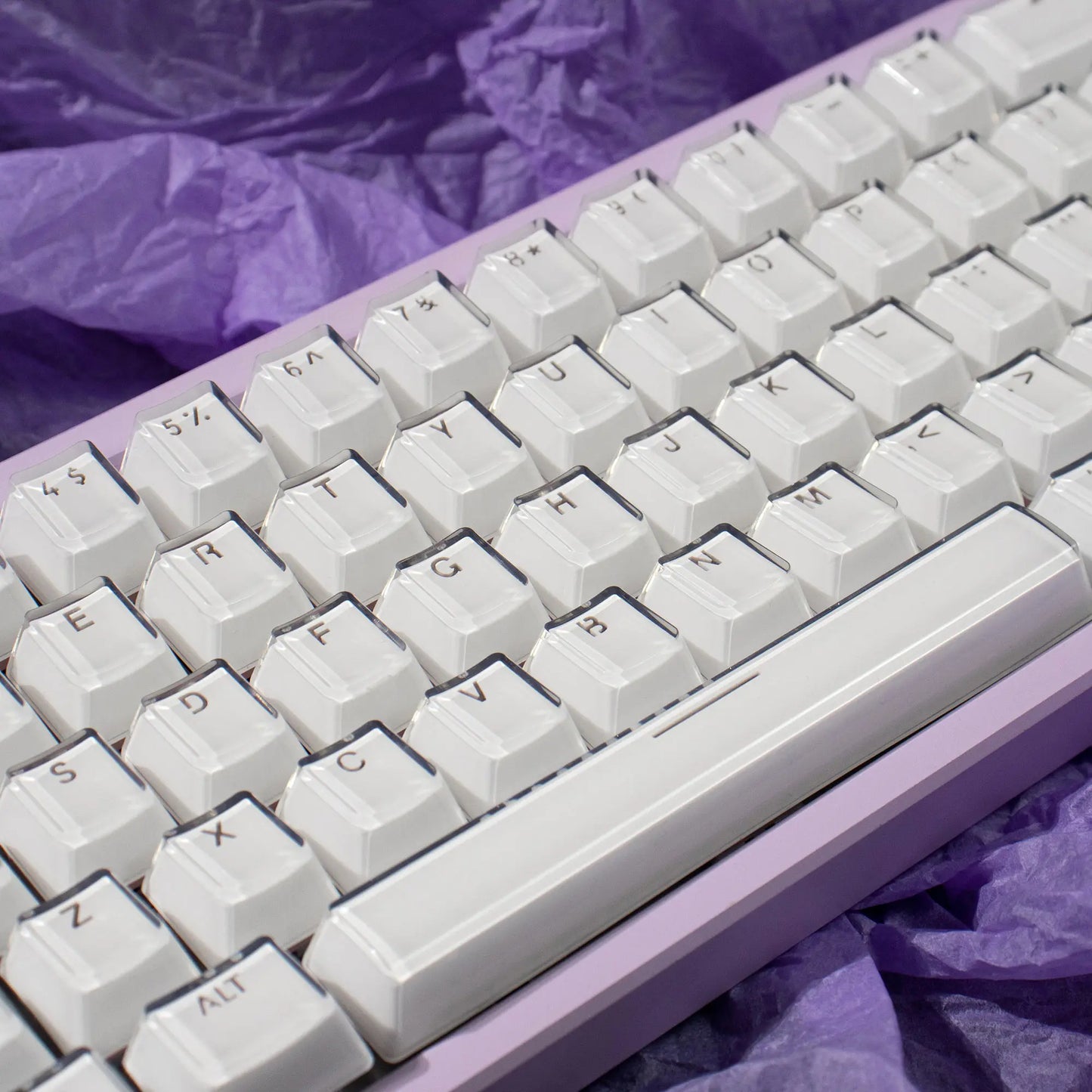 Teclado Jelly Rosa & Branco 123 Teclas 🍓