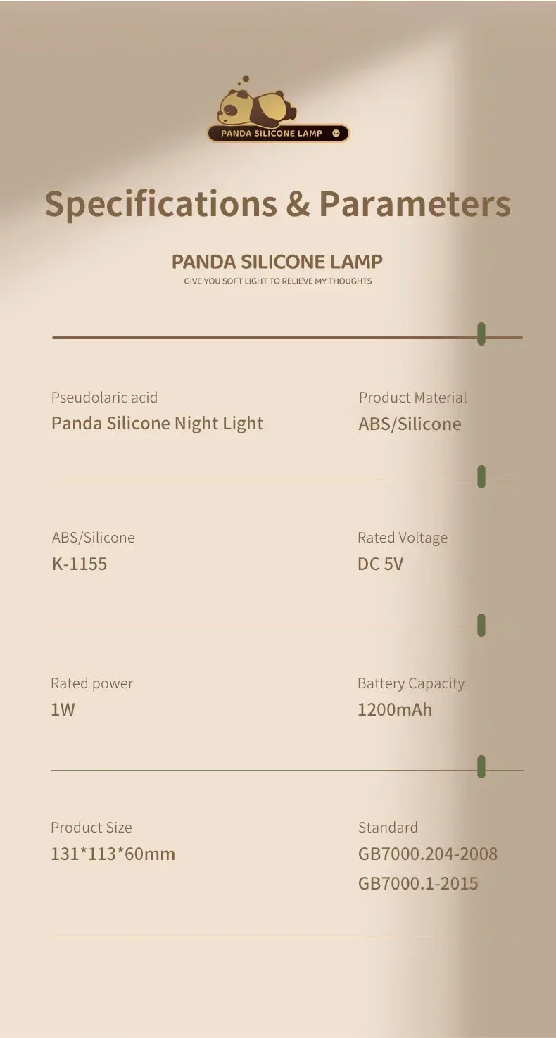 Luminária Panda Kawaii em Silicone 🐼