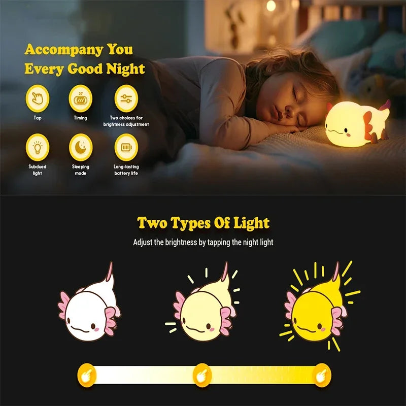 Luminária Axolote Kawaii 🦎