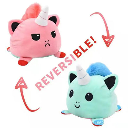 Boneco de Pelúcia Reversível 3 em 1 🐱🐢🦄
