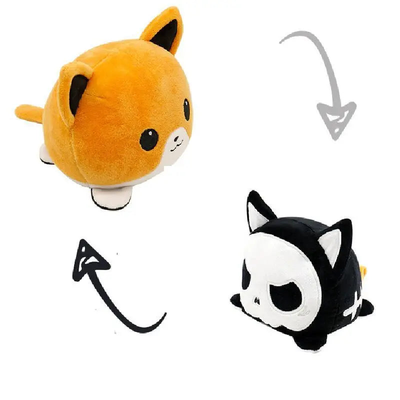 Boneco de Pelúcia Reversível 3 em 1 🐱🐢🦄