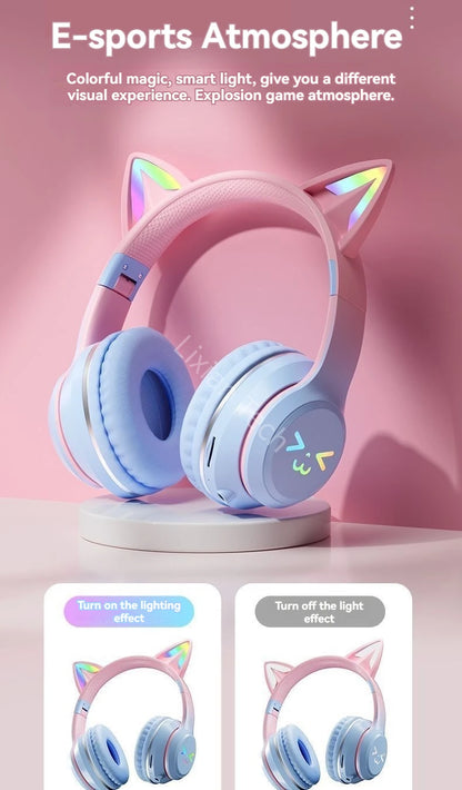 Fones Sem Fio Cat Ear RGB 🐱