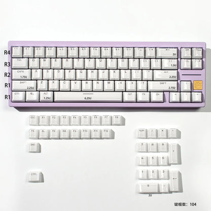 Teclado Jelly Rosa & Branco 123 Teclas 🍓