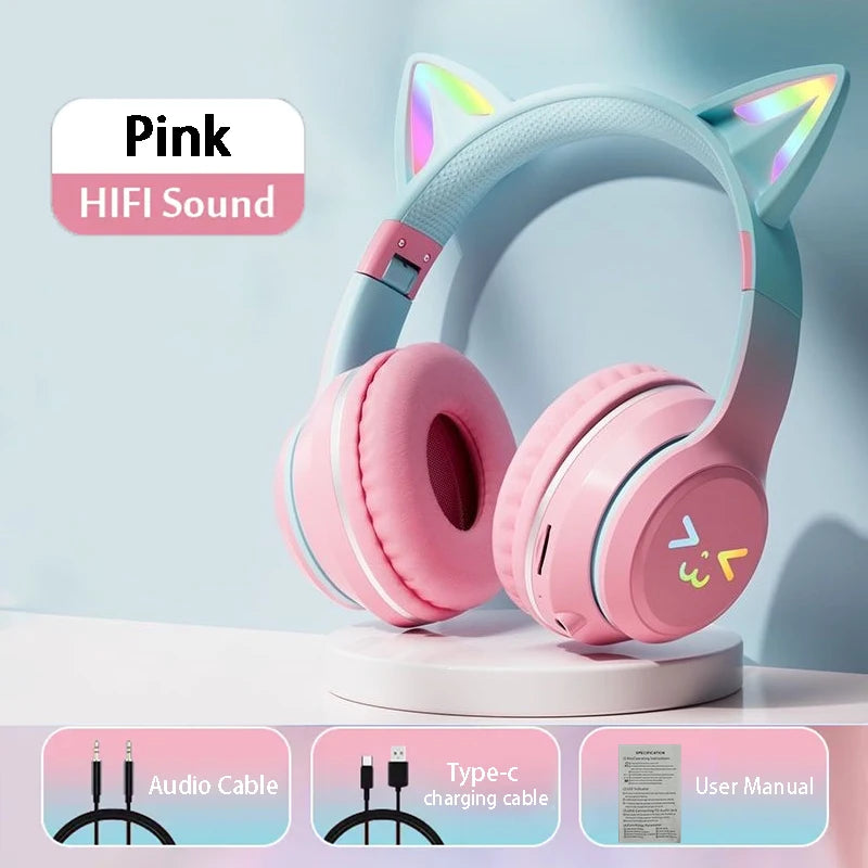Fones Sem Fio Cat Ear RGB 🐱