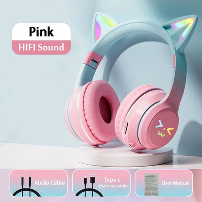Fones Sem Fio Cat Ear RGB 🐱
