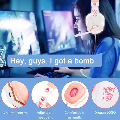 Headset Gamer Rosa 🎀