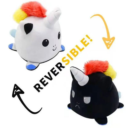 Boneco de Pelúcia Reversível 3 em 1 🐱🐢🦄