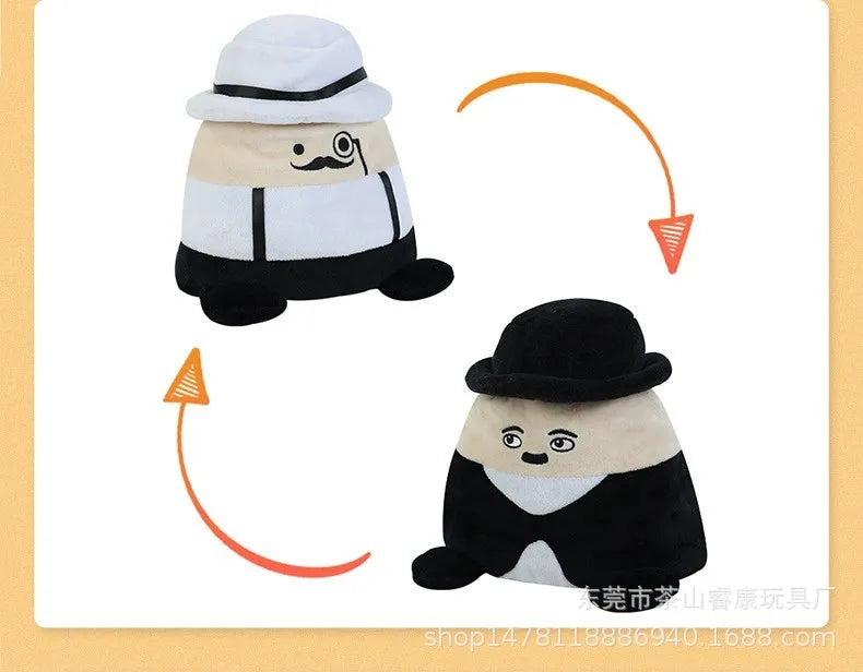 Boneco de Pelúcia Reversível 3 em 1 🐱🐢🦄