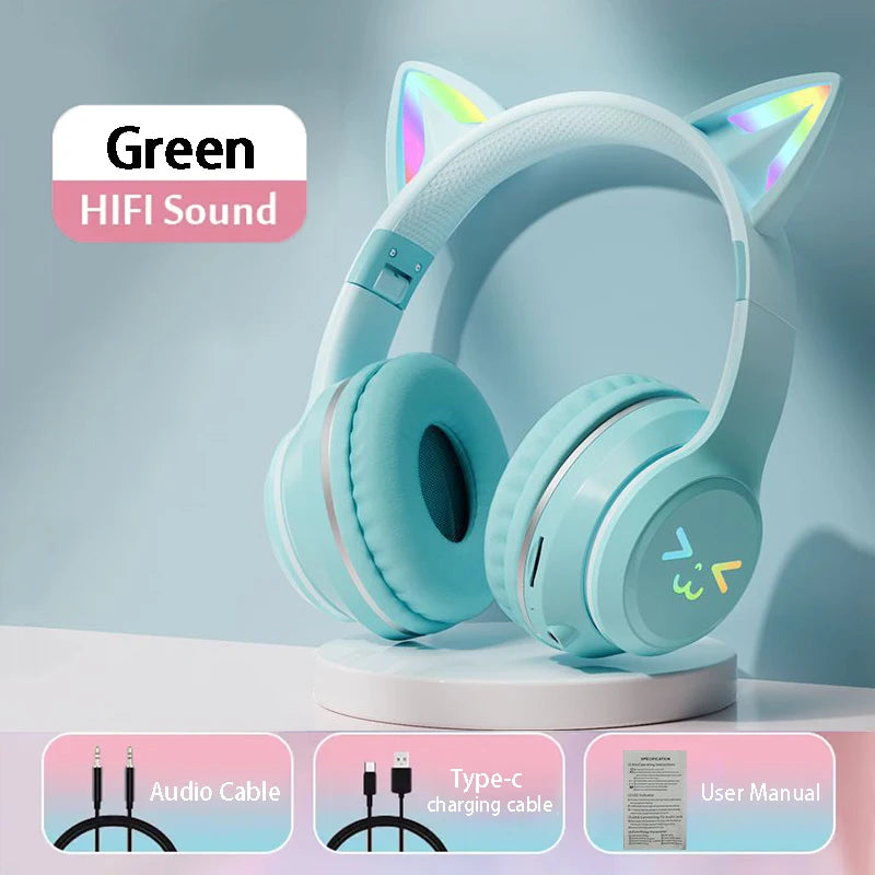 Fones Sem Fio Cat Ear RGB 🐱
