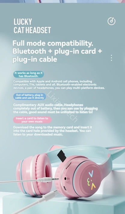 Fones Sem Fio Cat Ear RGB 🐱
