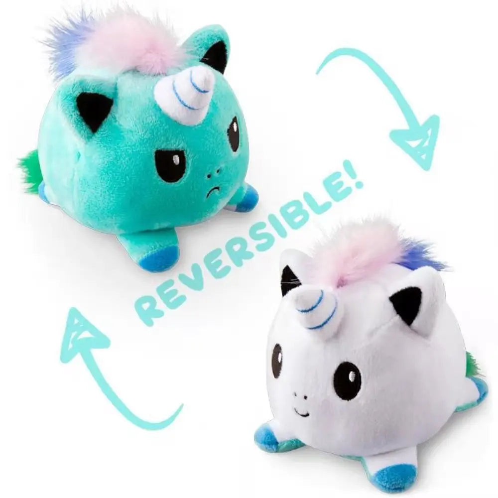 Boneco de Pelúcia Reversível 3 em 1 🐱🐢🦄