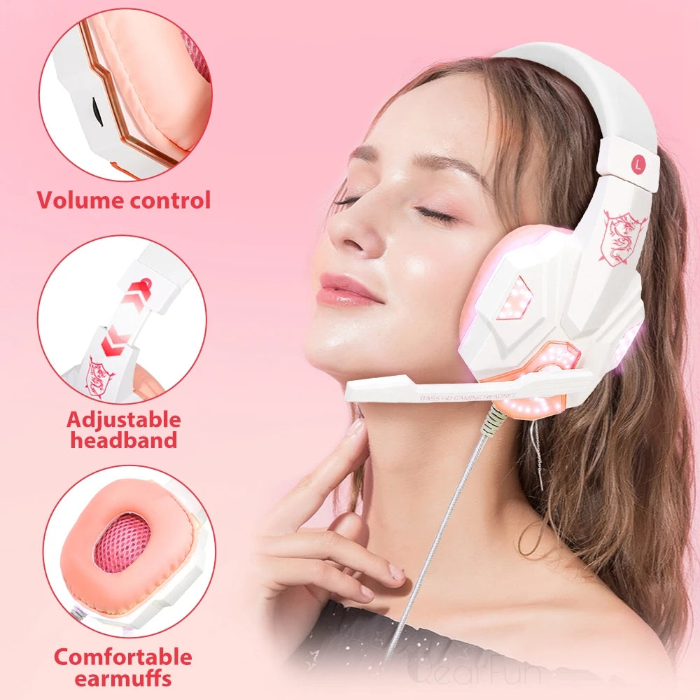 Headset Gamer Rosa 🎀