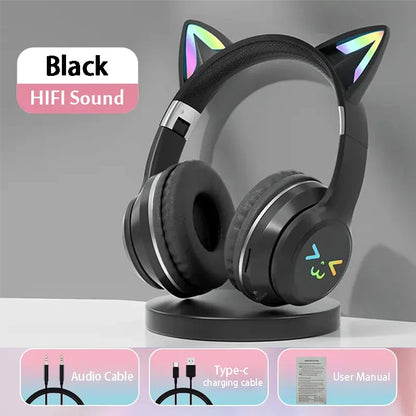 Fones Sem Fio Cat Ear RGB 🐱