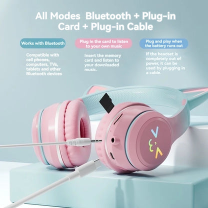 Fones Sem Fio Cat Ear RGB 🐱
