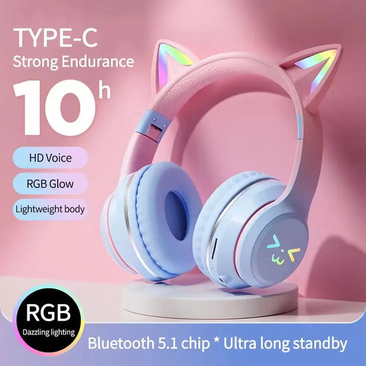 Fones Sem Fio Cat Ear RGB 🐱
