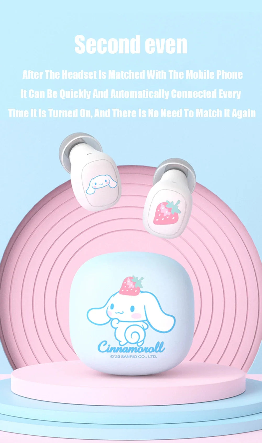 Fones Bluetooth Sanrio 🎀