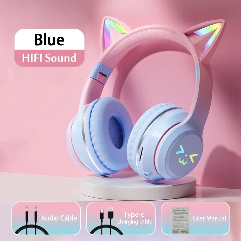 Fones Sem Fio Cat Ear RGB 🐱