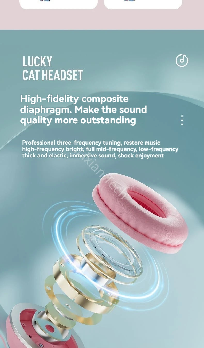 Fones Sem Fio Cat Ear RGB 🐱